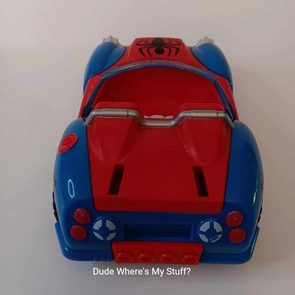 2010 MARVEL HASBRO 7" SPIDER-MAN CAR ONLY WITH SPRING LOADED RETRACTABLE WHEELS - Picture 5 of 10